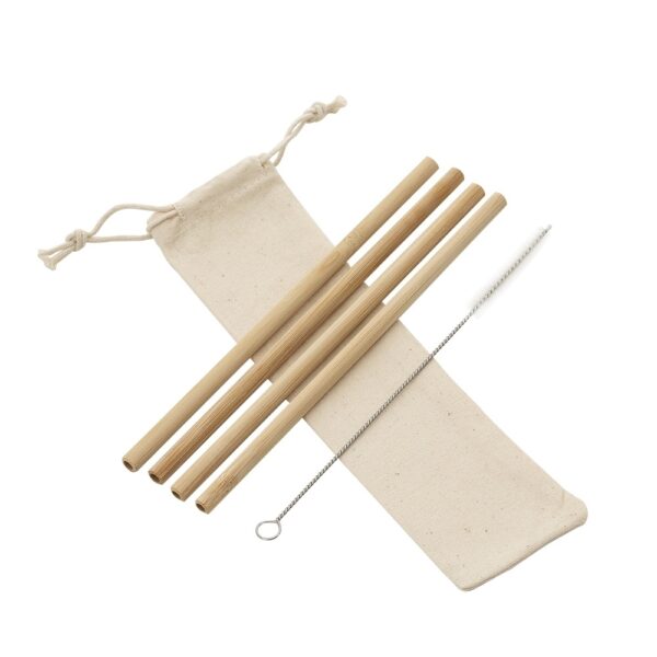 Kit Canudos de Bambu com Escova de Limpeza - Image 2